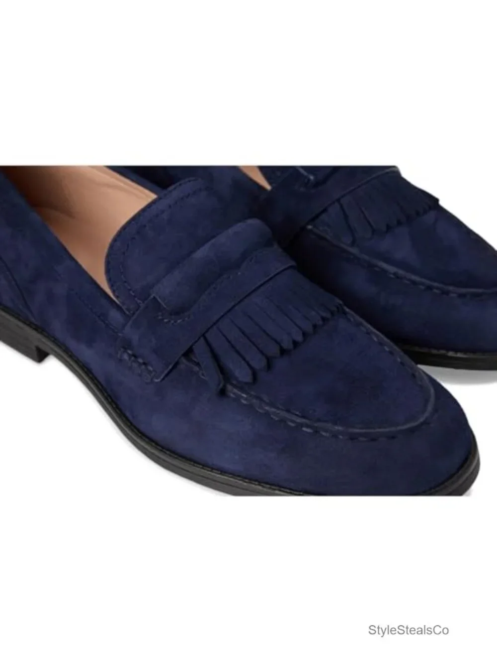 Cole Haan Suede Leather Loafers w/ Double Maryjane Strap & 3D Lux Comfort